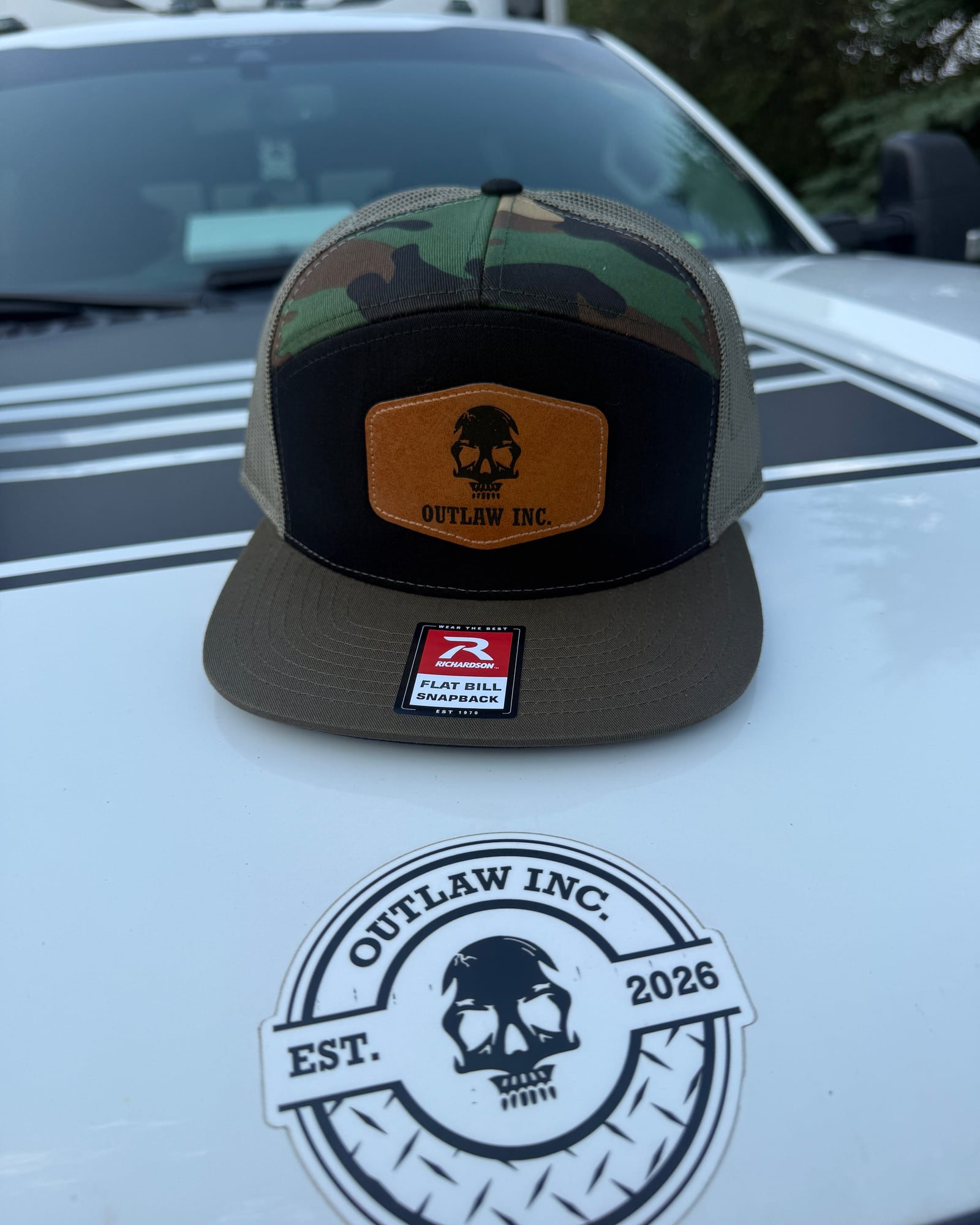 Woodland Camo Leather Patch Snapback