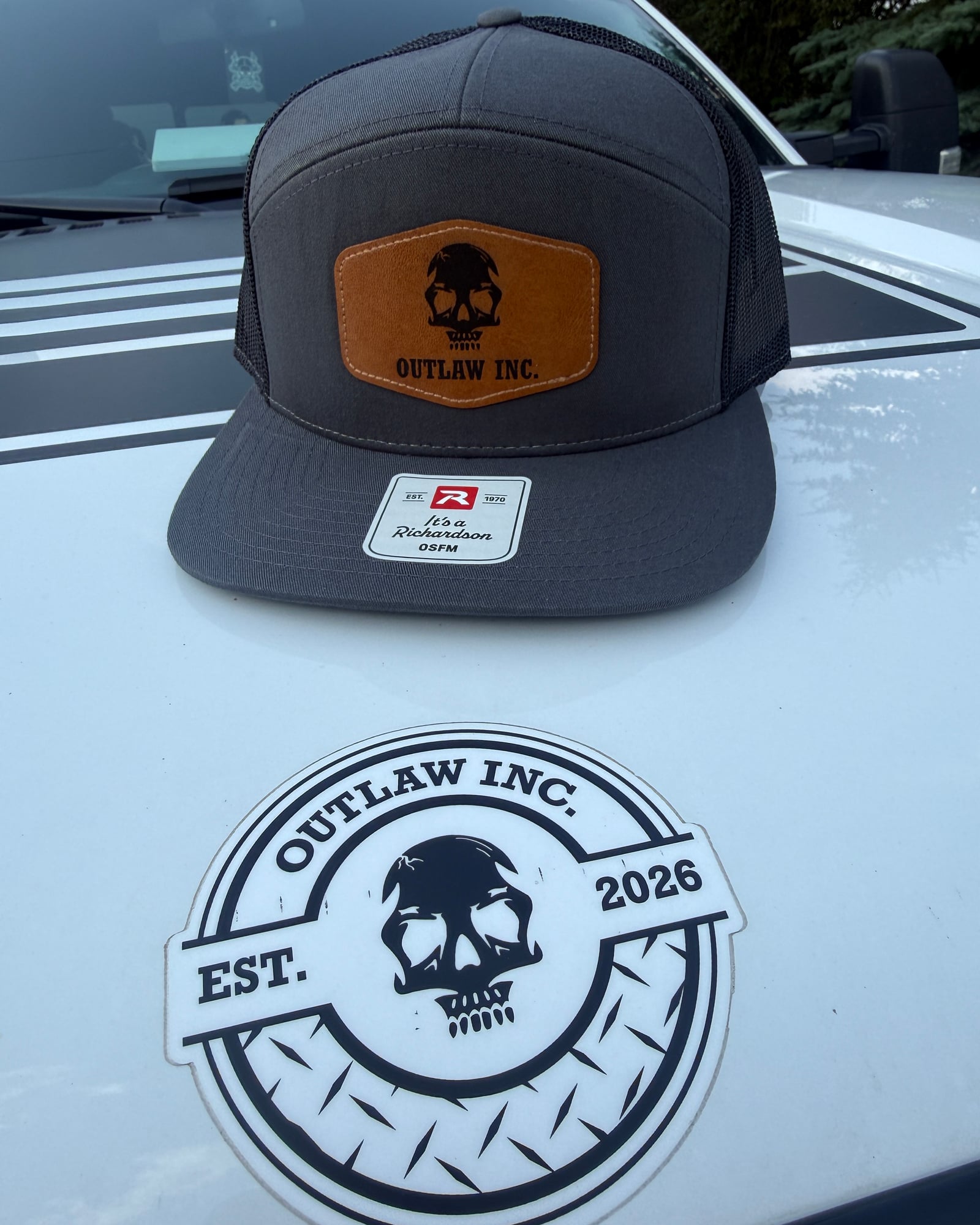 Charcoal Leather Patch Snapback